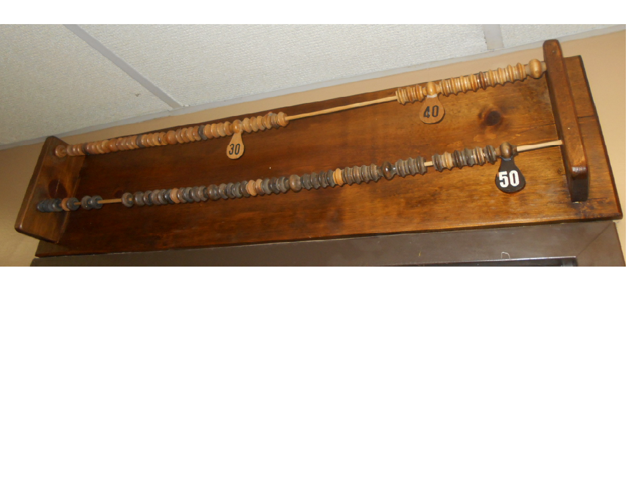 Vintage Large Wooden Abacus style scoring unit scorekeeper for